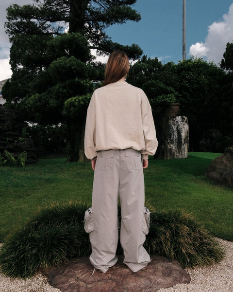 Pocket Parachute Pants - Light Grey - TOBI