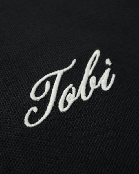 Polo Waffle Collar - Black - TOBI