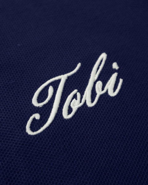 Polo Waffle Collar - Navy - TOBI