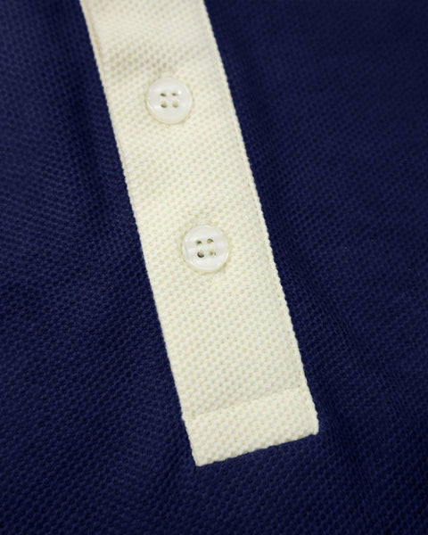 Polo Waffle Collar - Navy - TOBI