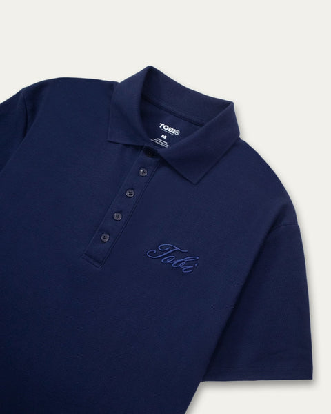 Polo Waffle - Navy Blue - TOBI