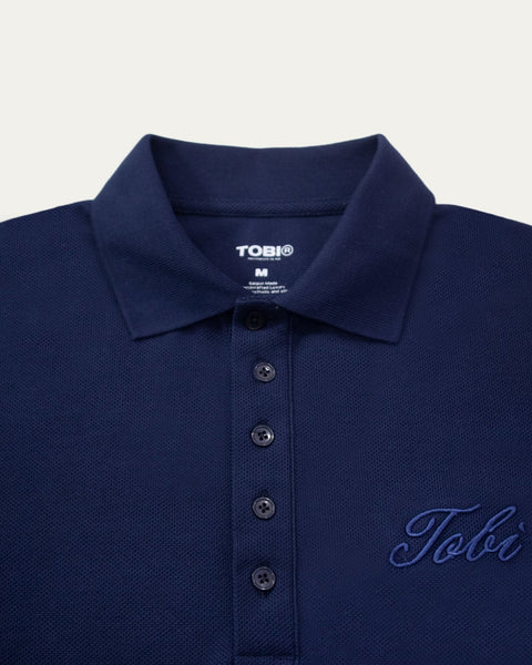 Polo Waffle - Navy Blue - TOBI