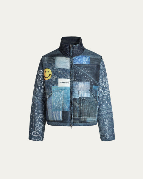 Puffer 2 in 1 Vest/Jacket Denim Effect - TOBI