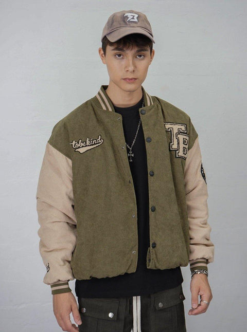 Tobekind Varsity Jacket - Olive - TOBI