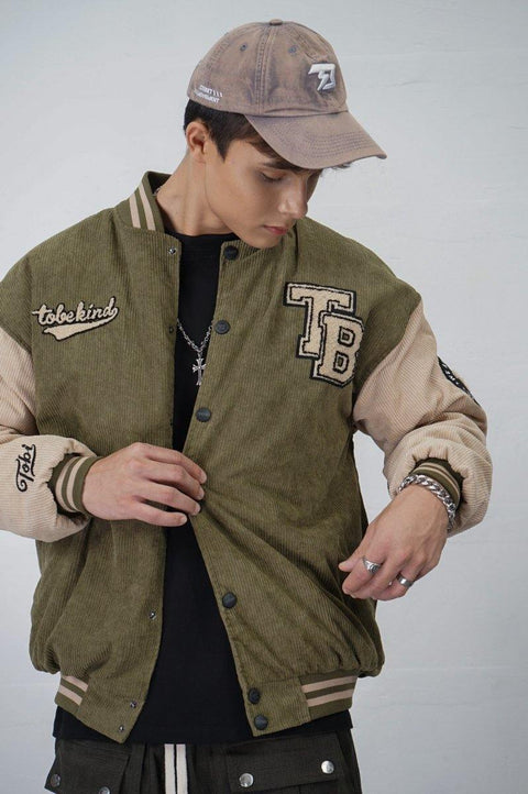 Tobekind Varsity Jacket - Olive - TOBI