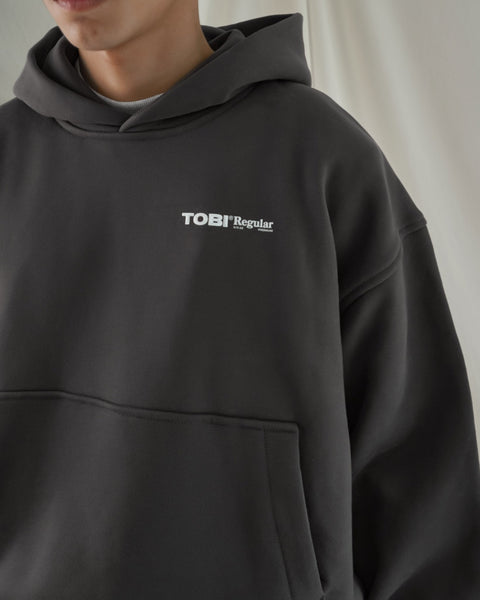 TOBI 500gsm Boxy Hoodie - Lead Shell - TOBI