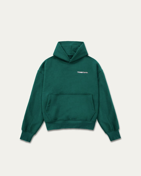 TOBI 500gsm Boxy Hoodie - Racing Green - TOBI