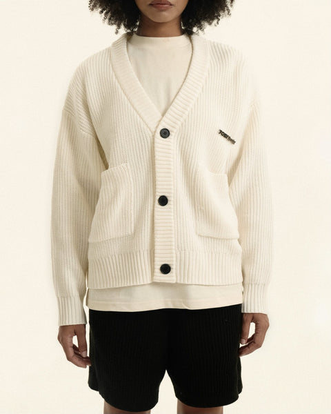 TOBI® Heavy Rib Knit Cardigan - Off White - TOBI