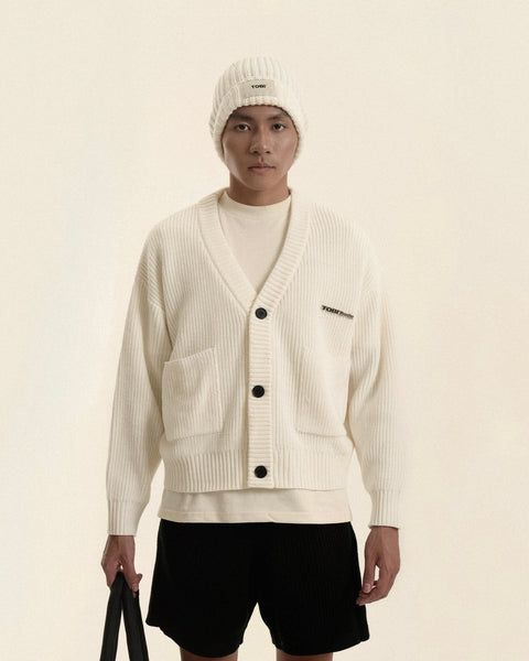 TOBI® Heavy Rib Knit Cardigan - Off White - TOBI