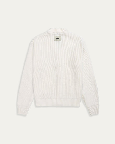 TOBI® Heavy Rib Knit Cardigan - Off White - TOBI