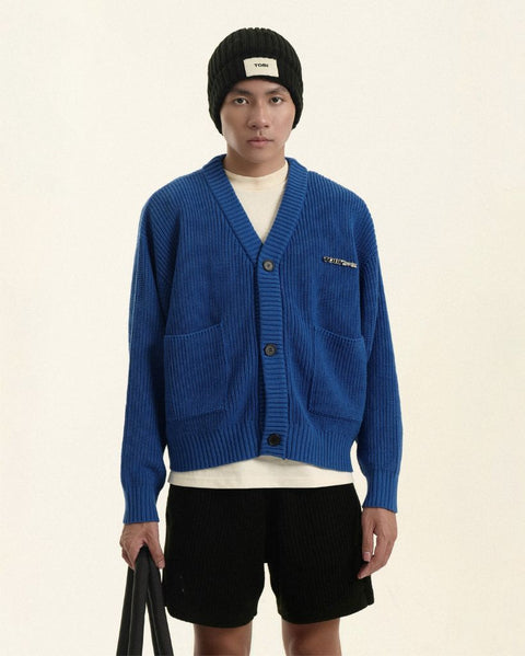 TOBI® Heavy Rib Knit Cardigan - Royal Blue - TOBI