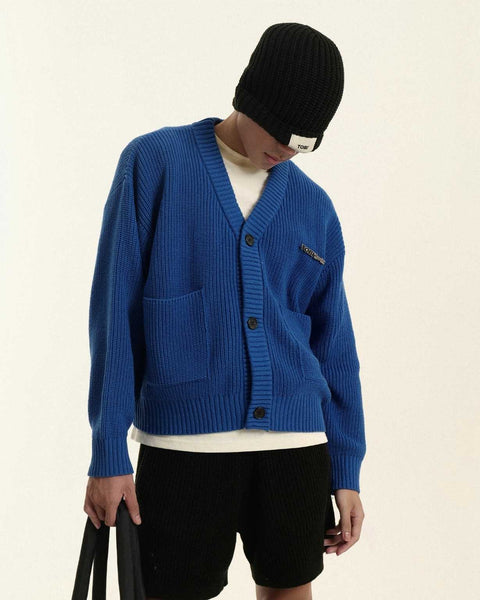 TOBI® Heavy Rib Knit Cardigan - Royal Blue - TOBI