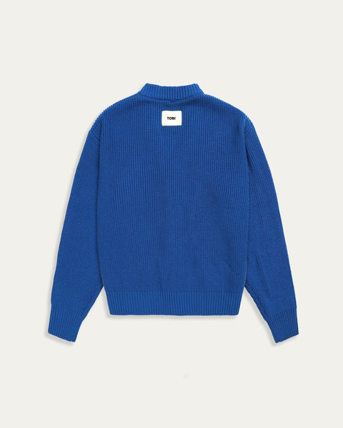 TOBI® Heavy Rib Knit Cardigan - Royal Blue - TOBI