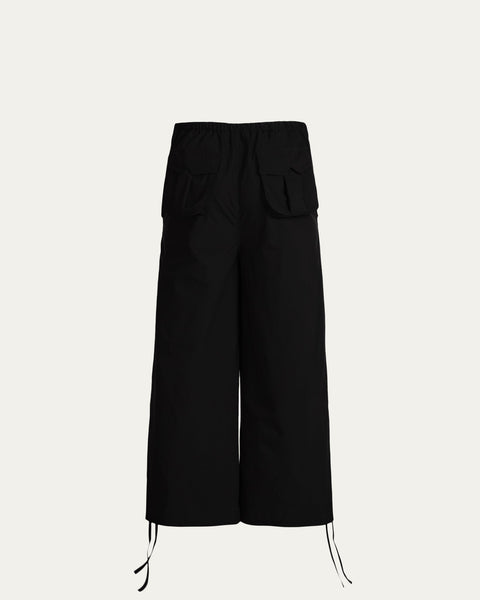 TOBI Wide Leg Parachute Pants - Black - TOBI