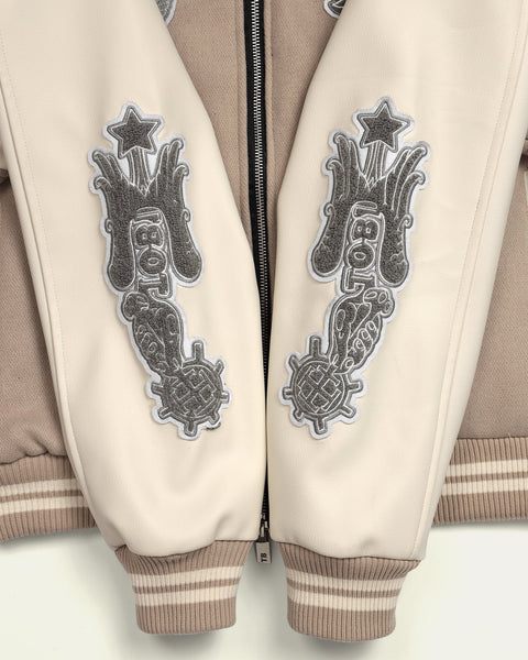 TOBI®Angel Wings Varsity Jacket - Beige - TOBI