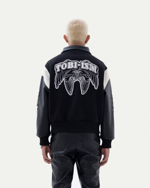 TOBI®Angel Wings Varsity Jacket - Black - TOBI