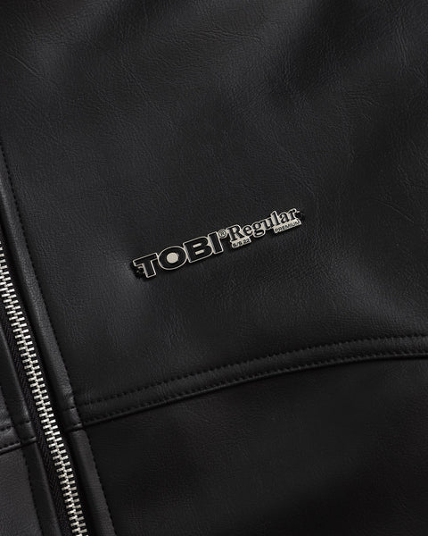 TOBI®Racing Leather Jacket - Black - TOBI