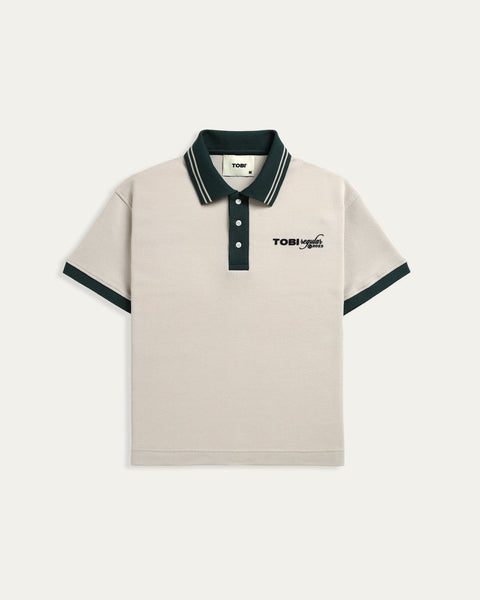 Waffle Stripped Polo - Grude - TOBI