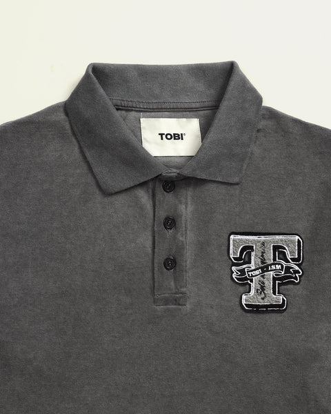 Wash Polo Shirt - Grey - TOBI