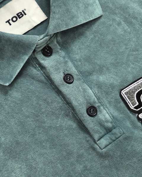 Wash Polo Shirt - Jade Mint - TOBI