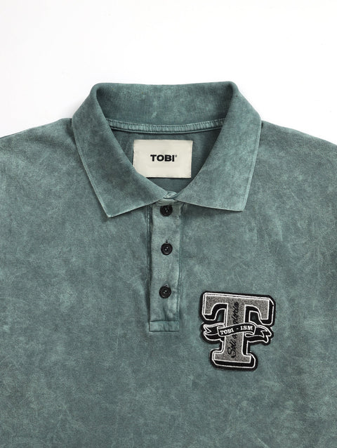 Wash Polo Shirt - Jade Mint - TOBI